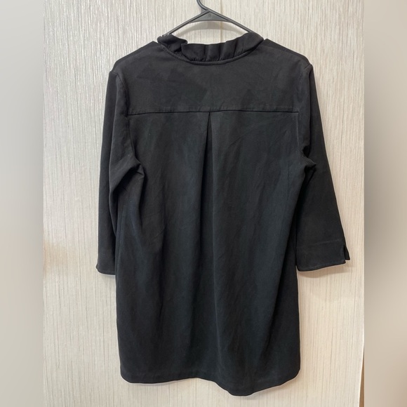 J. McLaughlin Black Durham Knit Ruffled Neck Top - Size Large - Picture 6 of 6